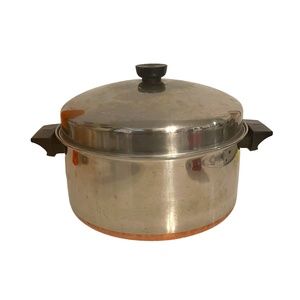 Revere Ware Vintage 6 Quart‎ Copper Bottom Pot w/ Tall Domed Lid